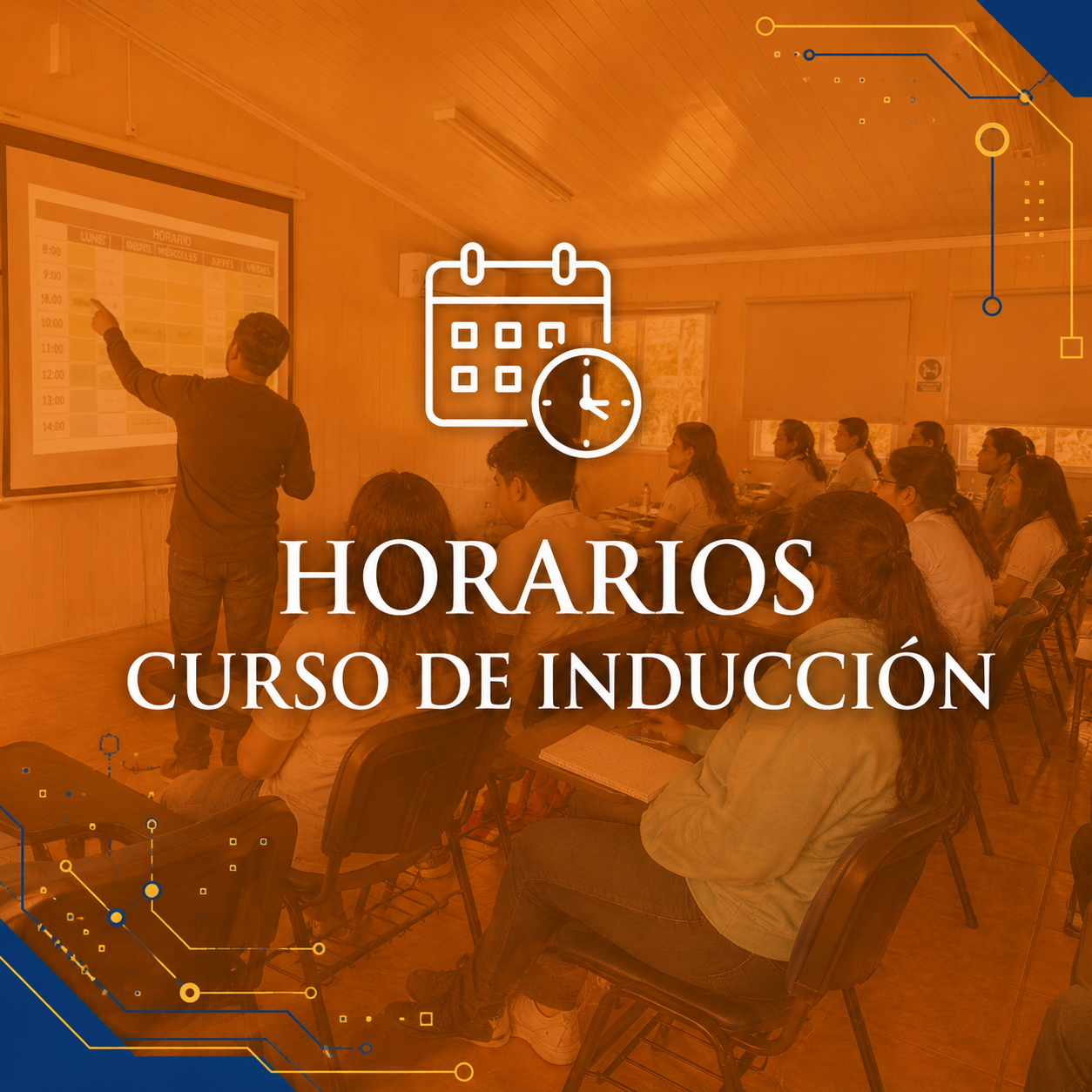 Horarios del curso de Inducción